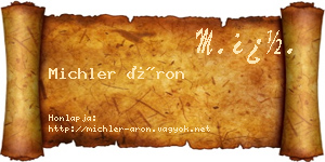 Michler Áron névjegykártya